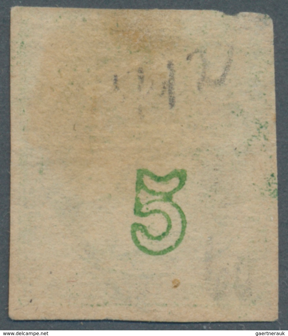 01498 Griechenland: 1875/80: 5 Lepta Deep Green Tied By "ATHEN / 4" With Plate Flaw "white Line" On Sheet - Lettres & Documents