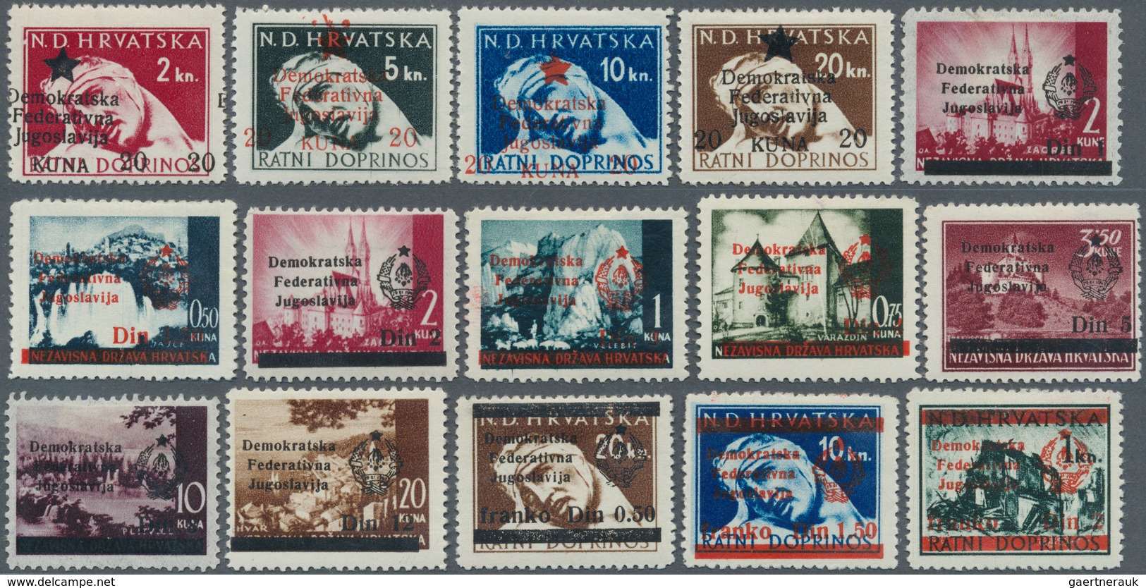 01525 Jugoslawien - Volksrepubliken 1945: Bosnien und Herzegowina: 1945, Issues for Bosnia+Herzegovina, Cr