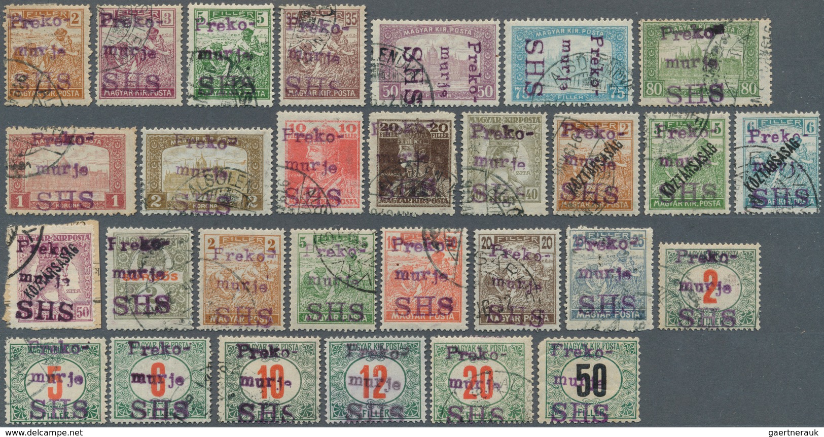 01532 Jugoslawien - Lokalausgaben: Dubrovnik: 1919, 19 Aug - 22 Aug, "Preko-/murje/SHS" Overprints On Hung - Other & Unclassified