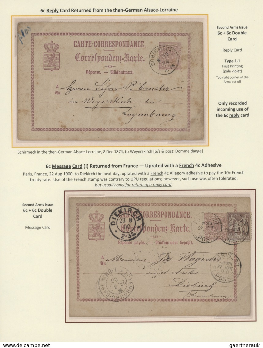 01538 Luxemburg - Ganzsachen: 1870-1882 LUXEMBOURG'S COAT OF ARMS POSTAL STATIONERY: Exhibition collection