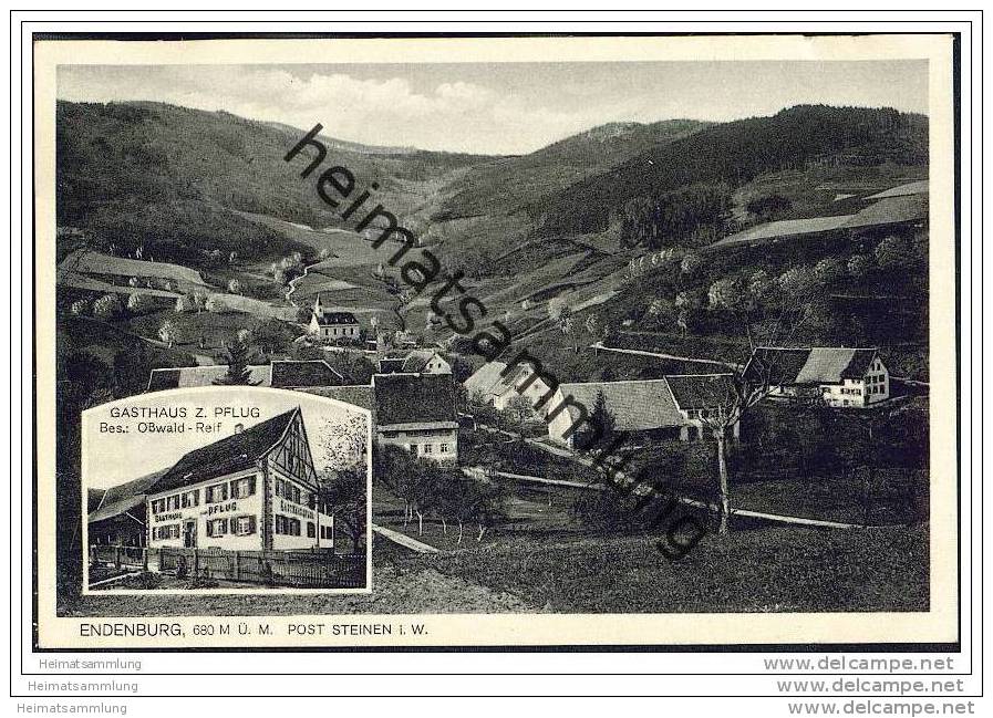 Endenburg Post Steinen I. W. - Gasthaus Zum Plug Besitzer Osswald Reif - Lörrach