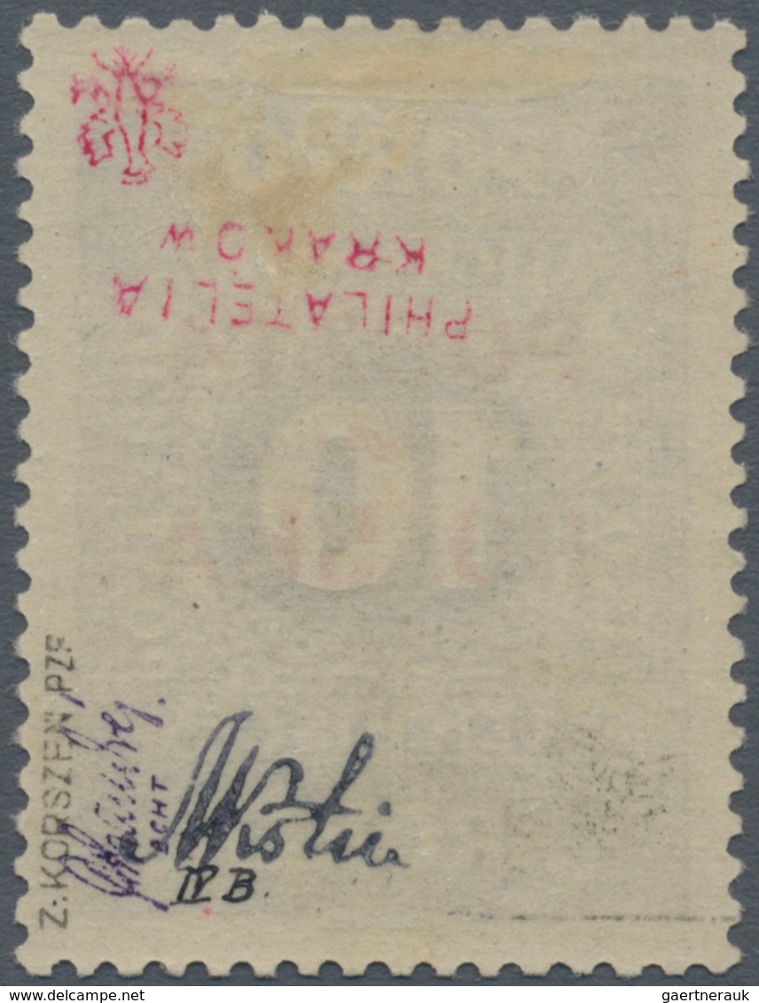 01570 Polen - Portomarken: "1919, Krakow Issue "Poczta / Ornament/Polska" Lithographed Red Overprint On Au - Portomarken