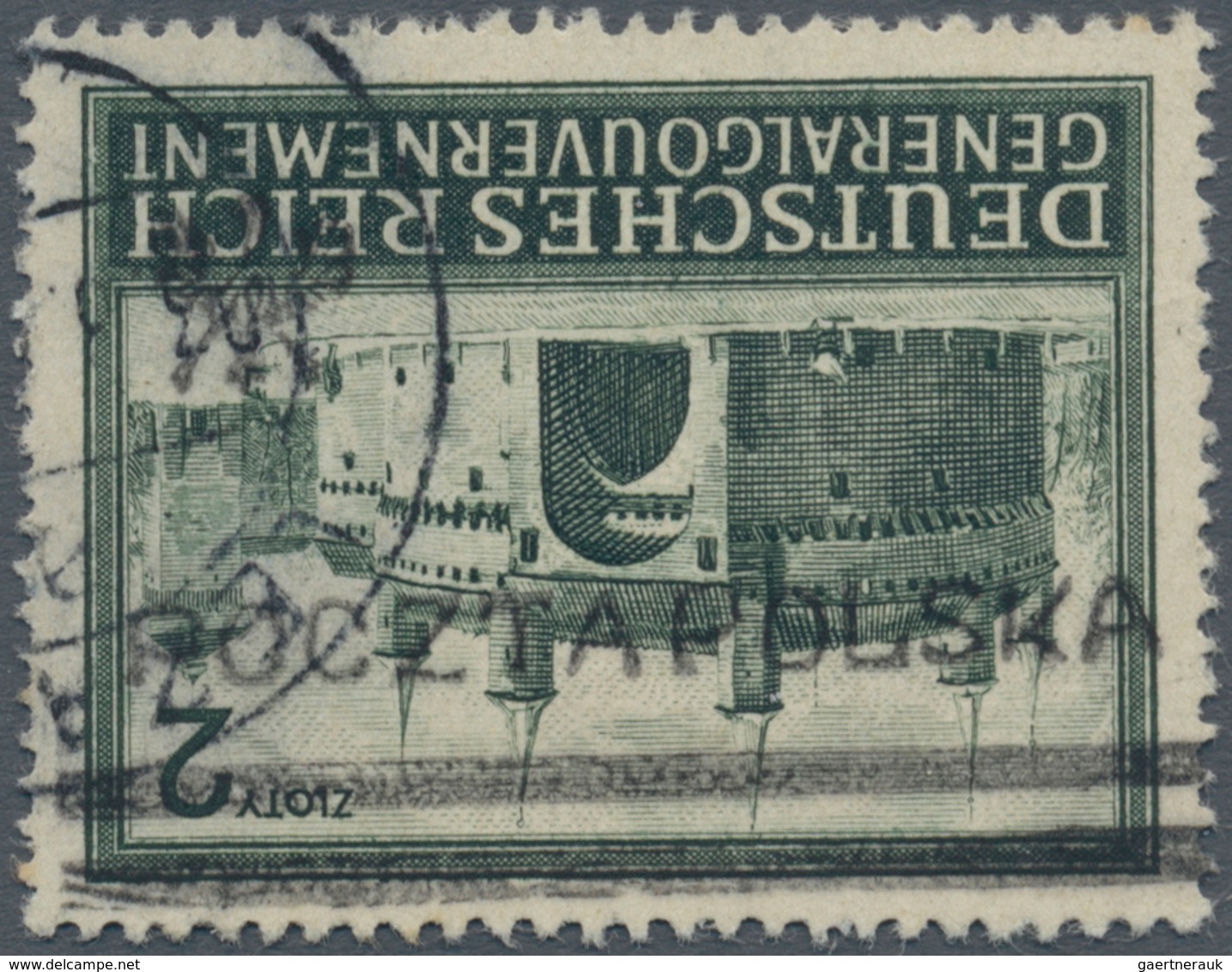 01574 Polen - Lokalausgaben 1944/45: 1944 LEZAJSK: 2 Zloty With INVERTED OVERPRINT "Eagle / POCZTA POLSKA" - Sonstige & Ohne Zuordnung