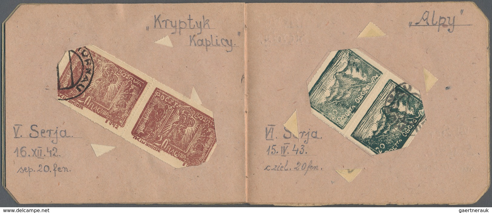 01578 Polen - Lagerpost: Murnau: 1945: Stamp booklet of the Polish Post in the OFLAG Murnau, 18 pages with