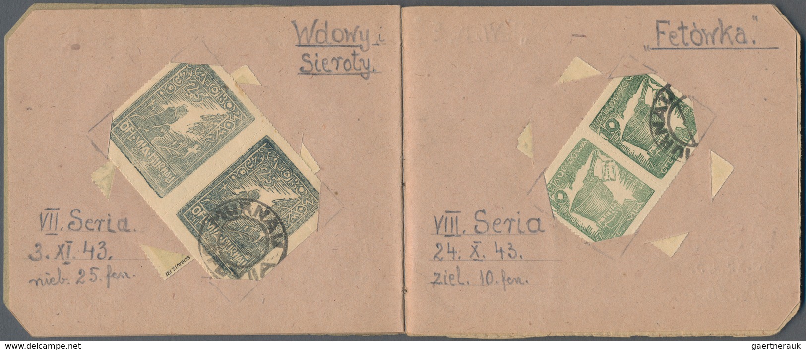 01578 Polen - Lagerpost: Murnau: 1945: Stamp booklet of the Polish Post in the OFLAG Murnau, 18 pages with