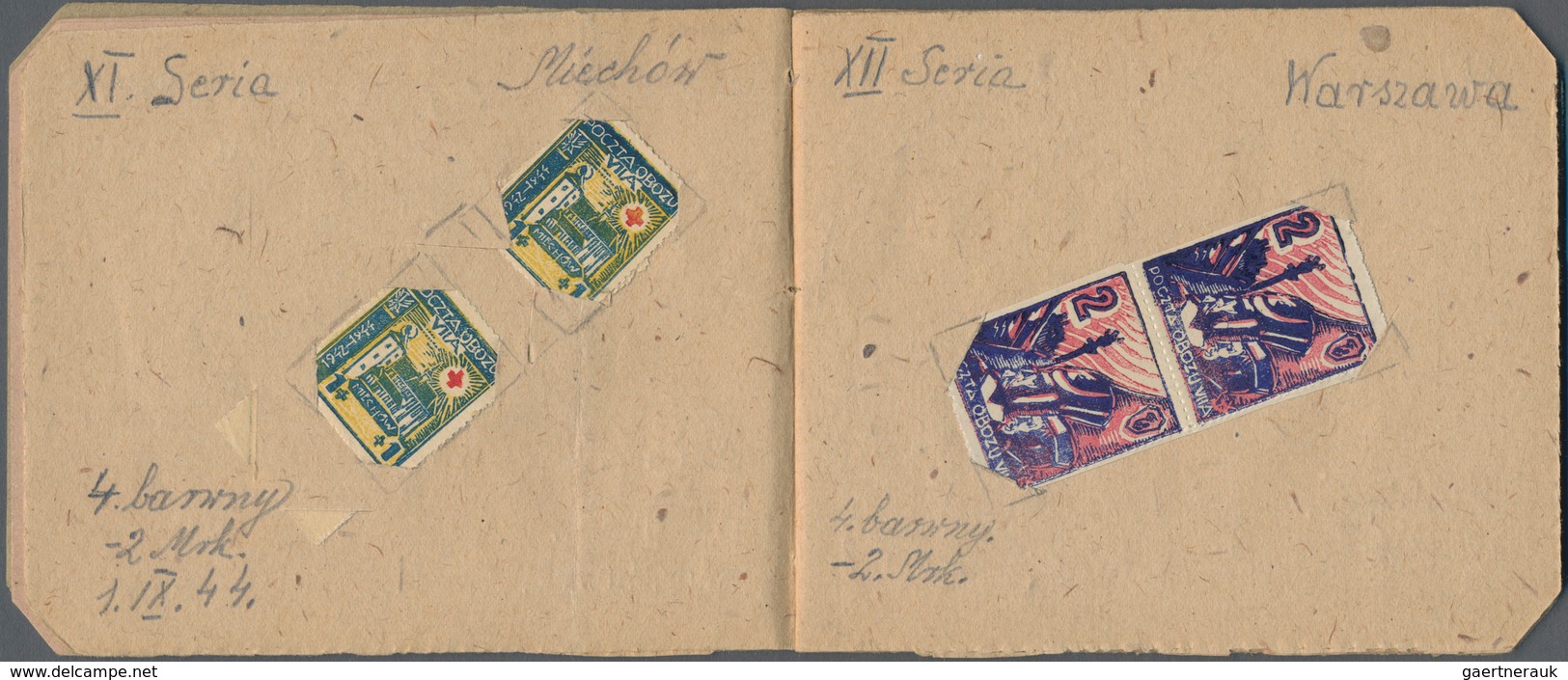 01578 Polen - Lagerpost: Murnau: 1945: Stamp booklet of the Polish Post in the OFLAG Murnau, 18 pages with