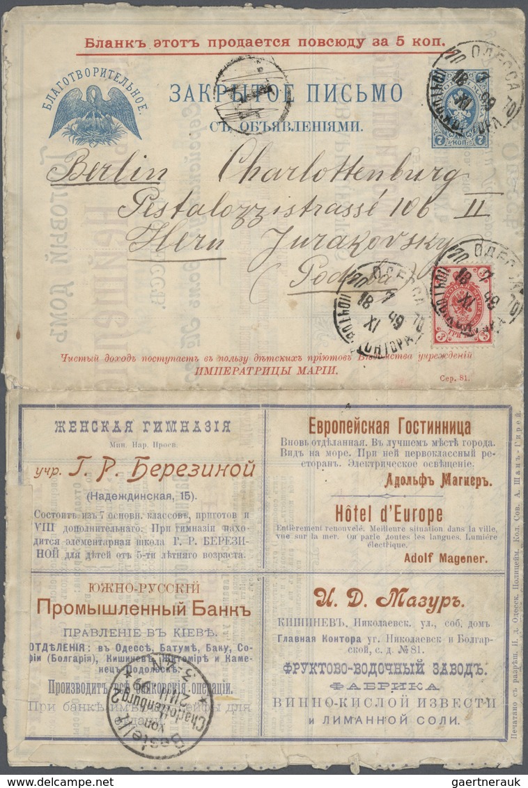 01606 Russland - Ganzsachen: 1898/1901, CHARITY LETTER-SHEETS OF RUSSIAN EMPIRE, extraordinary collection