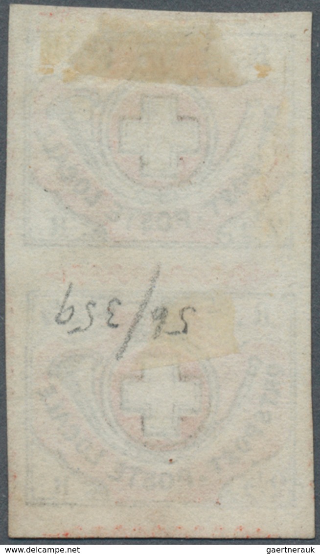 01617 Schweiz: 1850 'Winterthur' 2½ Rp. Schwarz/rot, SENKRECHTES PAAR Der Typen 42 Und 47, UNGEBRAUCHT Ohn - Ungebraucht