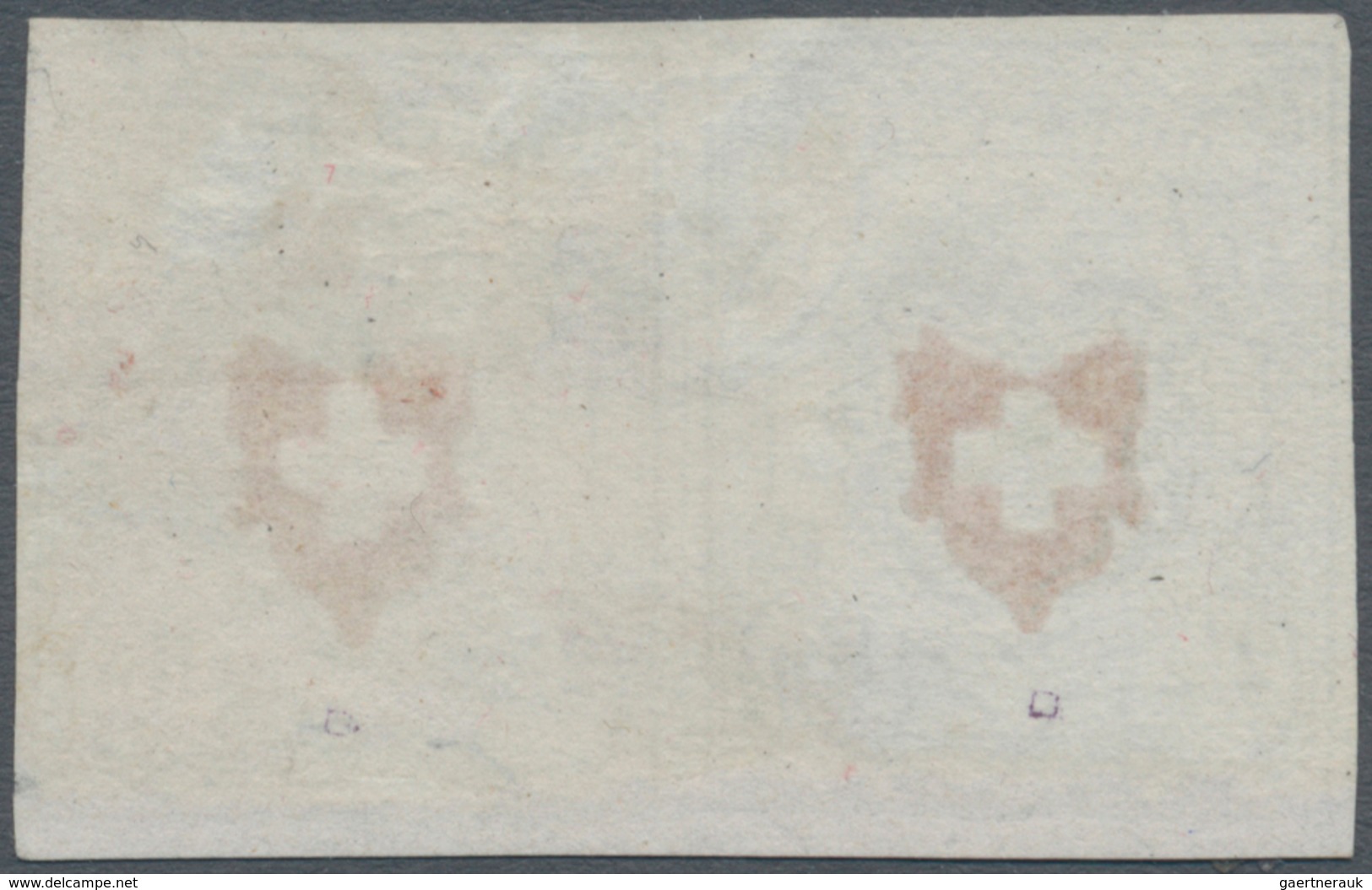 01619 Schweiz: 1850 'Orts-Post' 2½ Rp. Schwarz/rot Ohne Kreuzeinfassung, Waagerechtes Paar Der Typen 38+39 - Ungebraucht