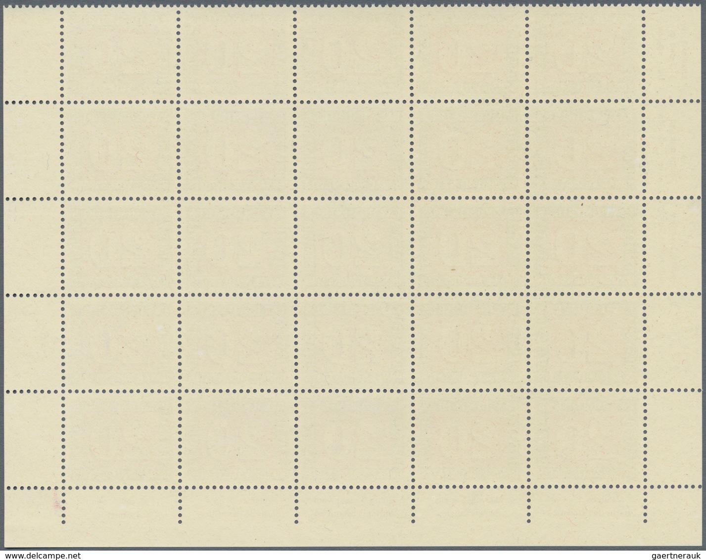 01627 Schweiz: 1945 PAX: Kompletter Satz in Bogenteilen zu 25 Marken (5x5), teils mit Bogenrändern, tadell