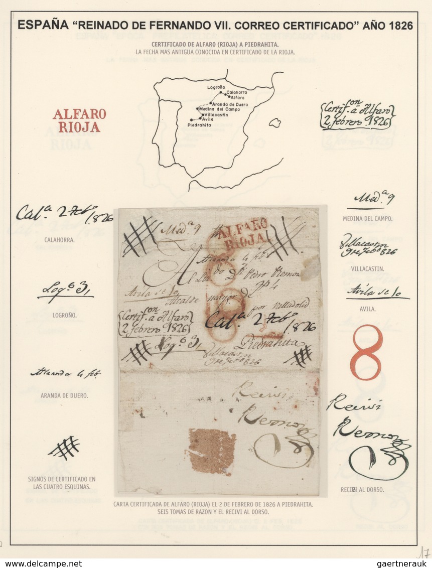 01633 Spanien: 1743-1889 "CORREOS CERTIFICADO - REGISTERED MAIL": The Famous And Specialized 'Almany' Coll - Used Stamps