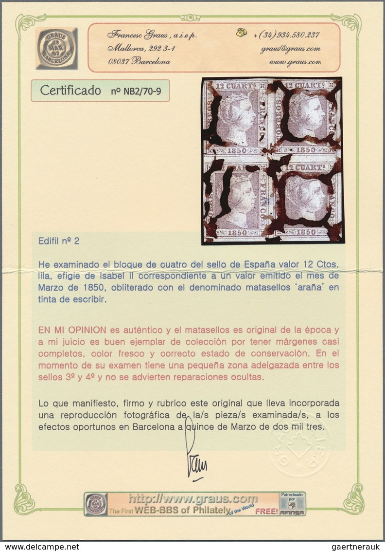 01634 Spanien: 1850-1865 "JEWELS OF CLASSIC SPAIN": Specialized collection of top items of the imperforate