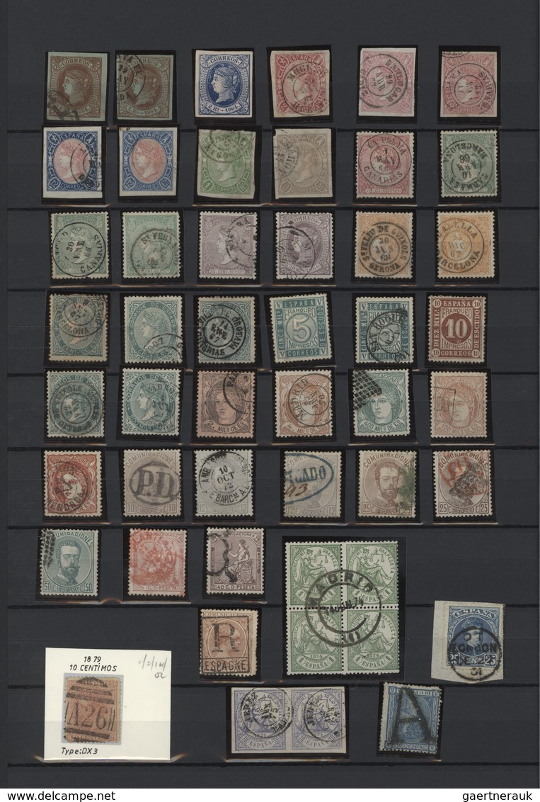 01635 Spanien: 1850/1910 (ca.), Comprehensive Lifetime Specialsied Accumulation In Three Stockbooks With S - Used Stamps