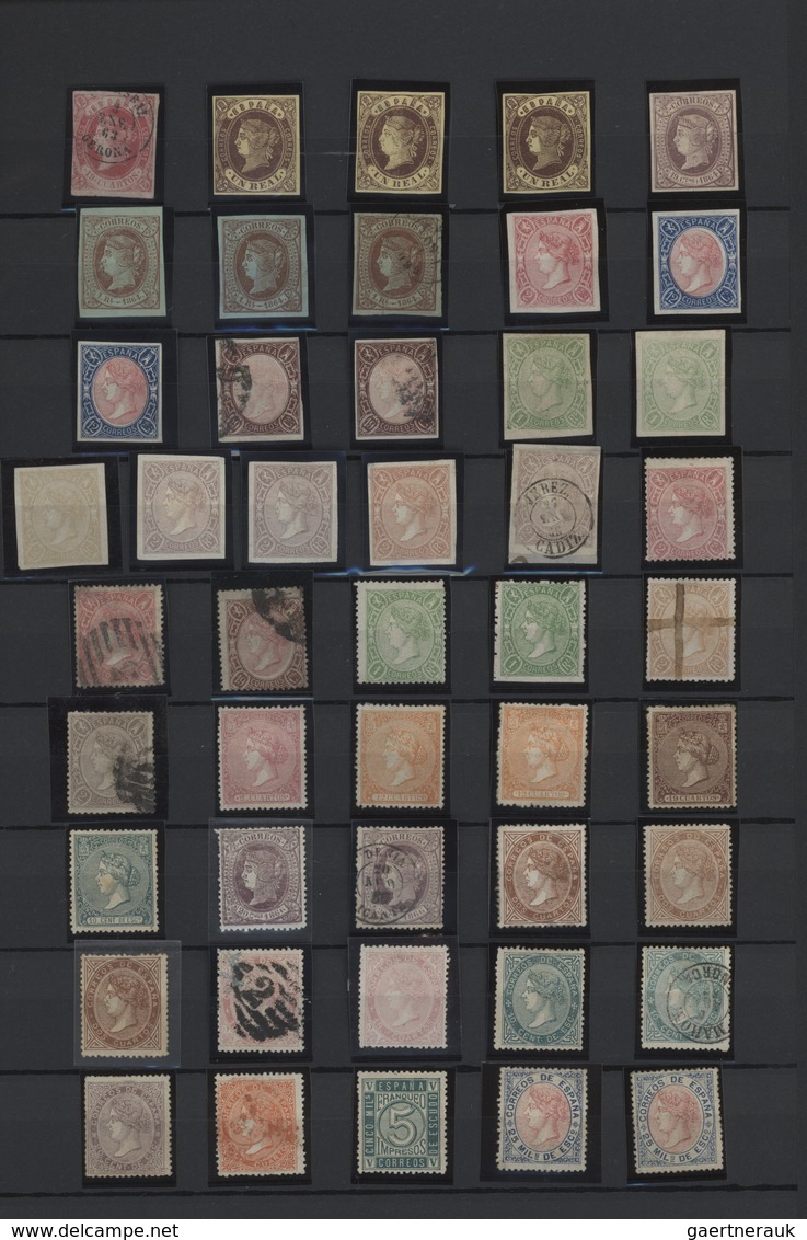 01635 Spanien: 1850/1910 (ca.), Comprehensive Lifetime Specialsied Accumulation In Three Stockbooks With S - Used Stamps