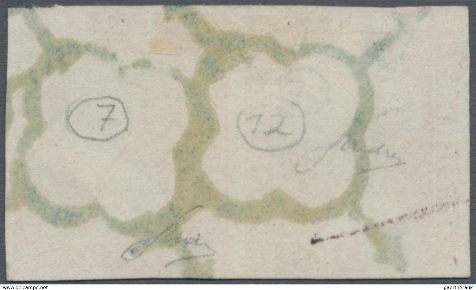 01639 Spanien: 1850, 5r. Red, Horiz. Pair Of Fresh Colour, Slightly Touched At Top Otherwise Full Margins, - Oblitérés