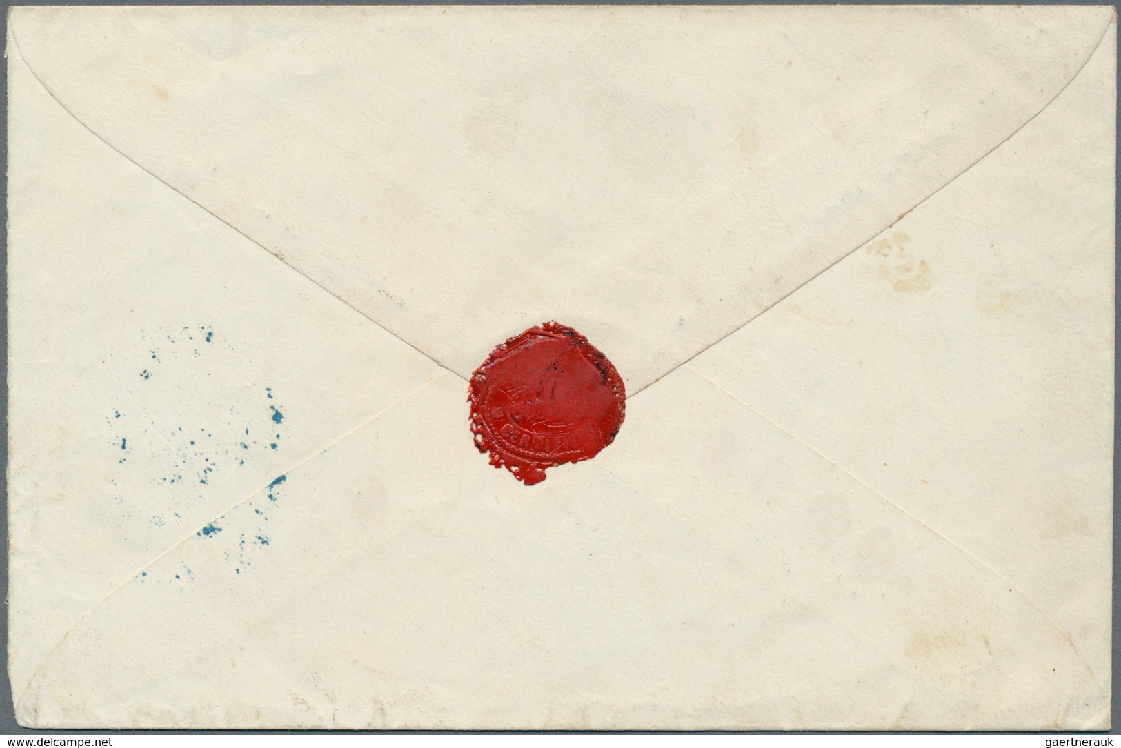 01652 Spanien: 1875, Stampless Registered Offical Cover With Blue Markings: Oval Crested Franking By "DIPU - Oblitérés