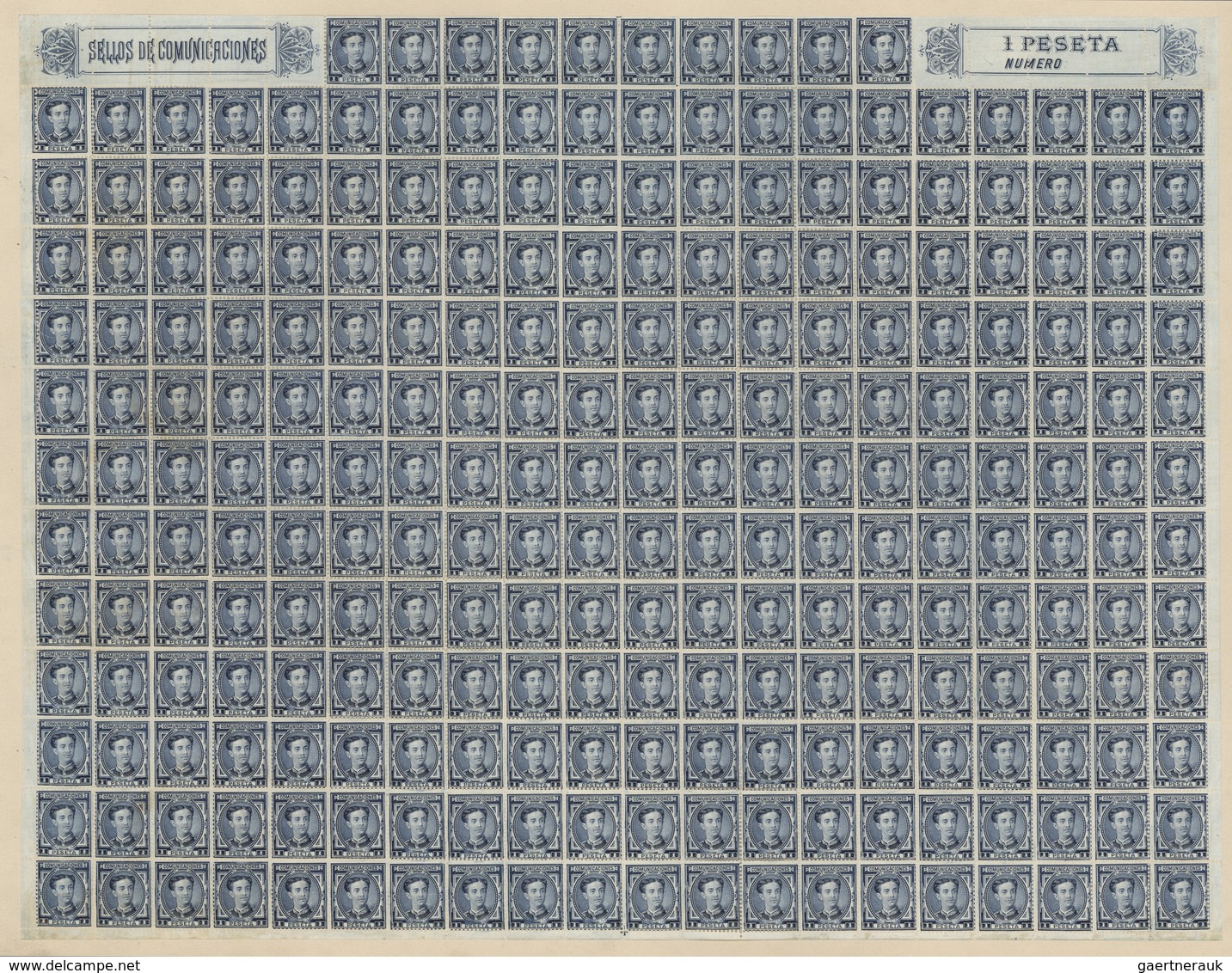 01653 Spanien: 1876, Definitives "Alfons XII", 5c. Brown, 10c. Blue IMPERFORATE, 25c. Brown, 40c. Dark Bro - Oblitérés