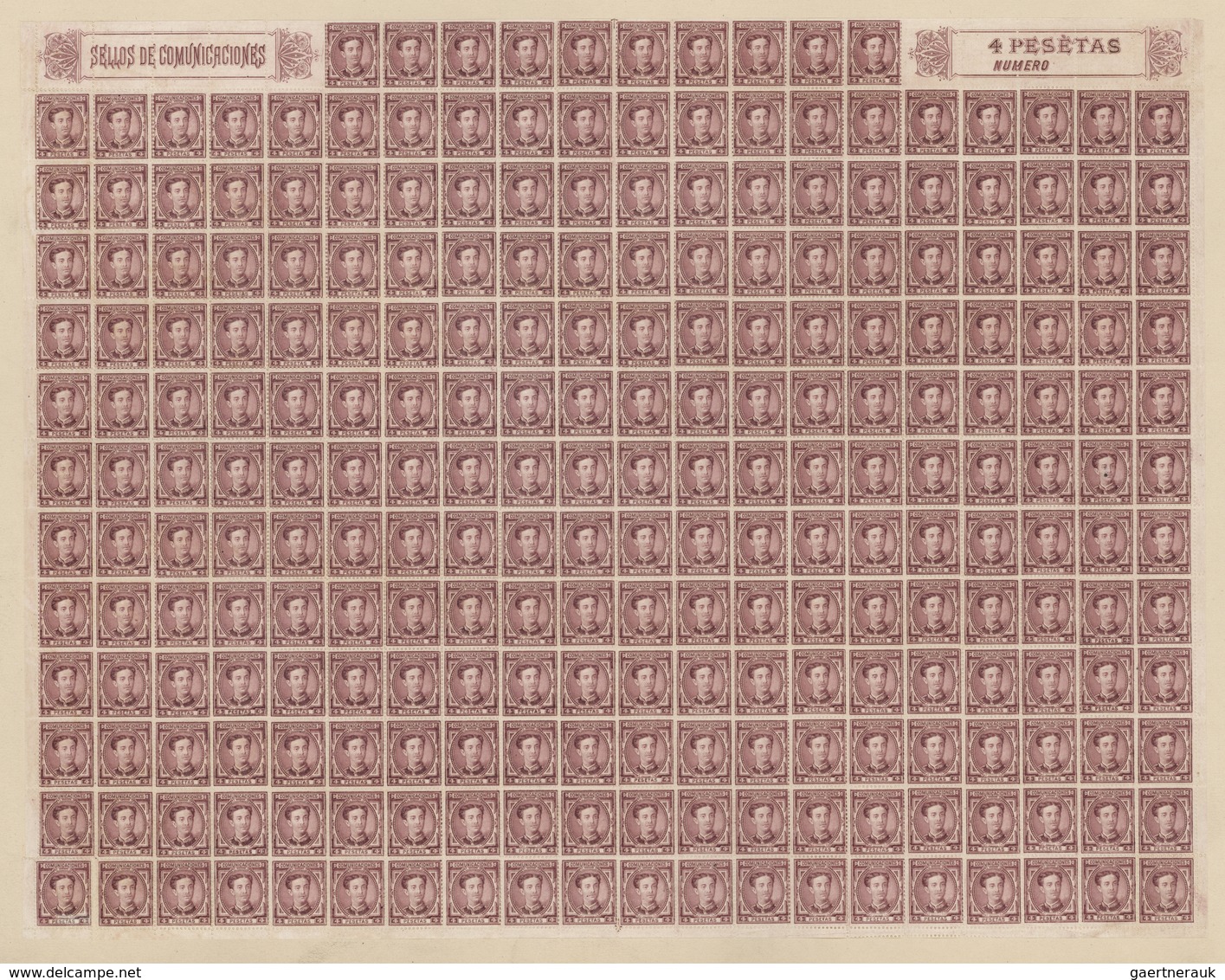 01653 Spanien: 1876, Definitives "Alfons XII", 5c. Brown, 10c. Blue IMPERFORATE, 25c. Brown, 40c. Dark Bro - Gebraucht