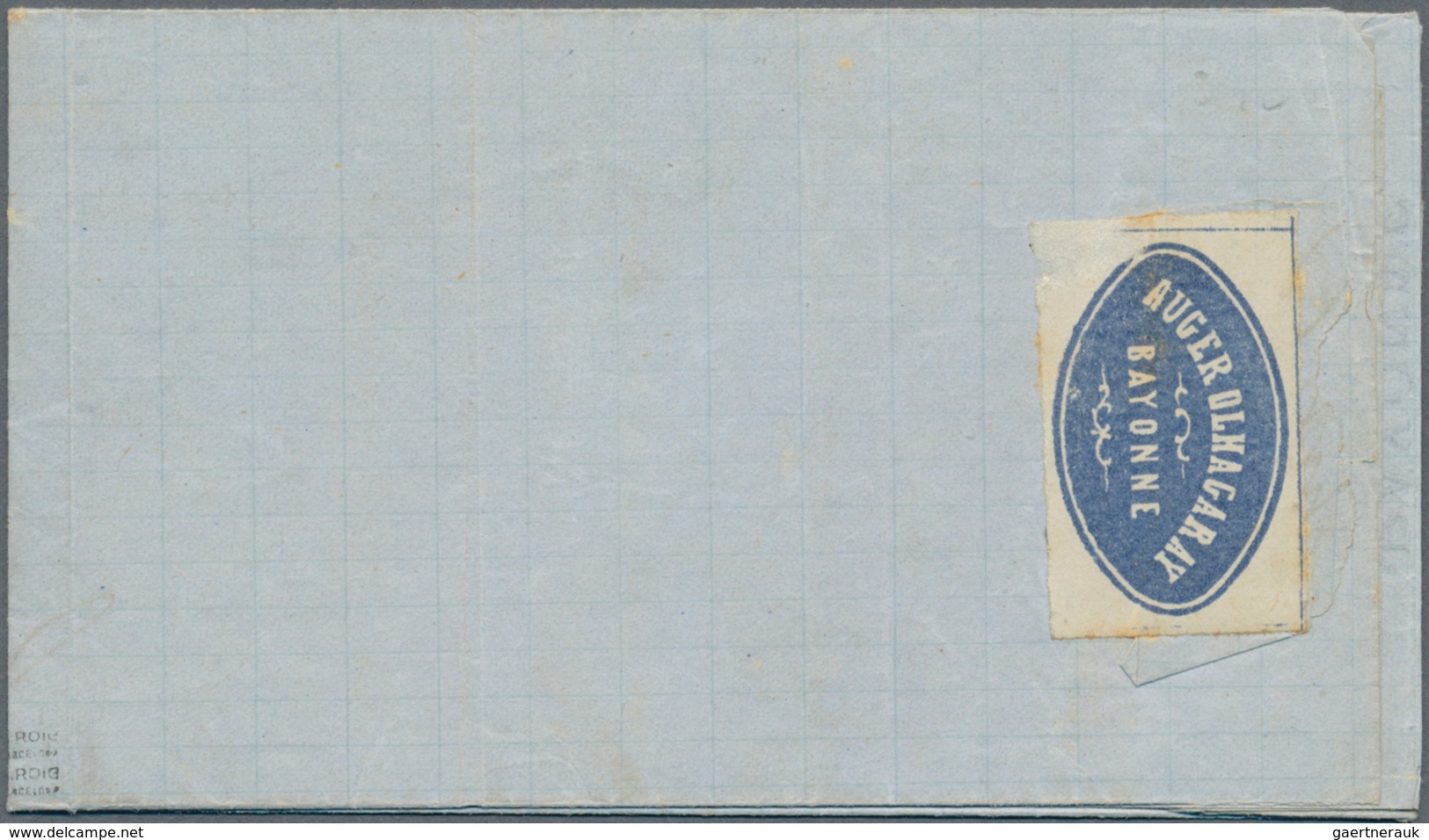 01658 Spanien: 1874, Carlist Posts 1 Real Violet Tied Blue "CORREOS BAYONA" On Entire Folded Letter With S - Gebruikt