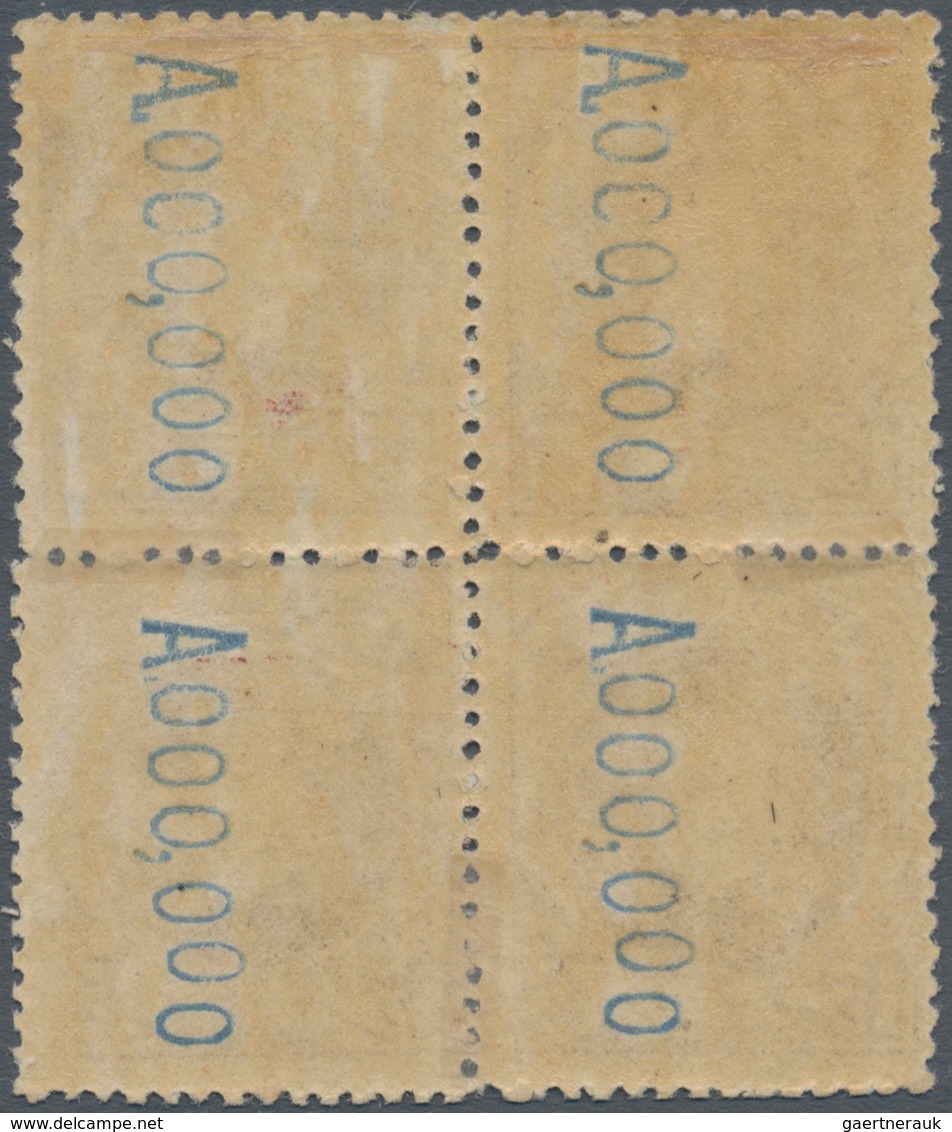 01663 Spanien: 1901/1905, Definitives Alfonso XIII, 15c. Red-brown, Not Issued, Block Of Four Numbered "A. - Gebruikt