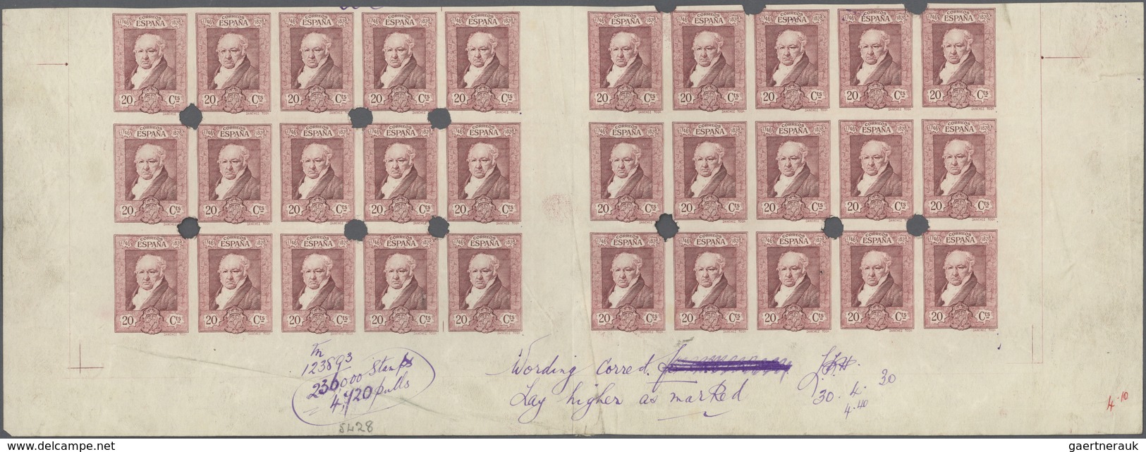 01666 Spanien: 1930, Death Centenary Of Goya, 20c. Lilac, 25c. Vermilion, 30c. Brown, 40c. Blue, 50c. Oran - Oblitérés