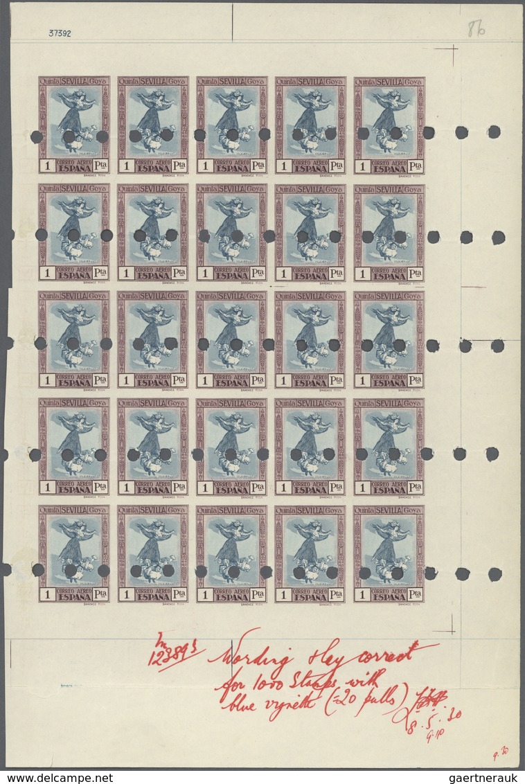 01667 Spanien: 1930, Death Centenary Of Goya, 5c. To 10pts. And Express Stamp 20c., Set Of Ten Different I - Used Stamps