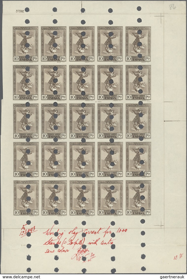 01667 Spanien: 1930, Death Centenary of Goya, 5c. to 10pts. and express stamp 20c., set of ten different i