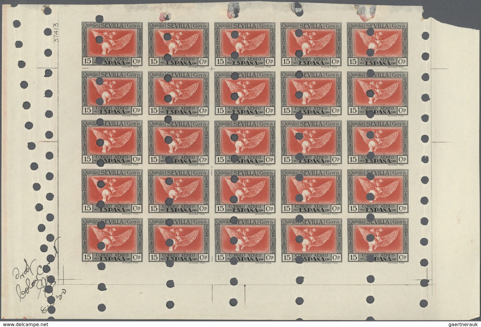 01667 Spanien: 1930, Death Centenary of Goya, 5c. to 10pts. and express stamp 20c., set of ten different i