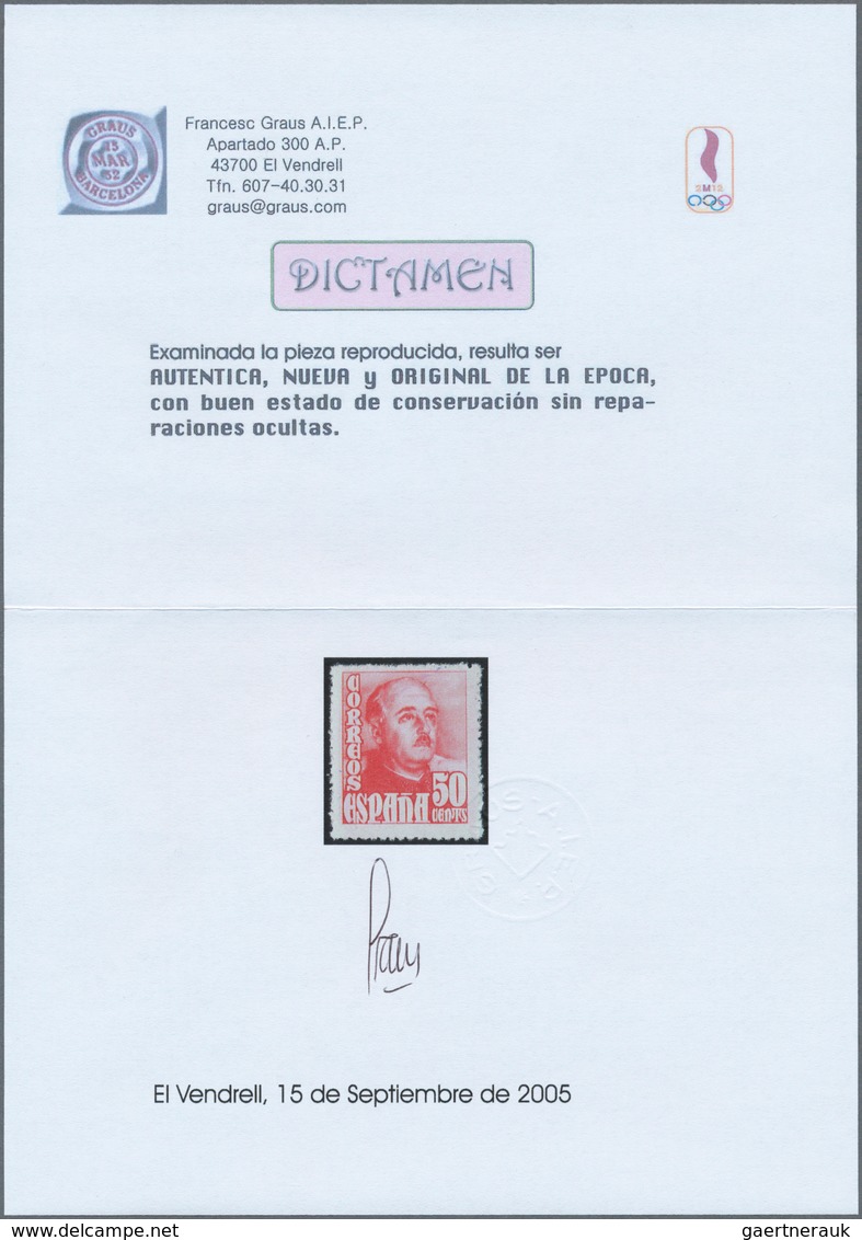 01683 Spanien: 1948, Definitives "General Franco", 50c. Bright Blue And 50c. Rose-carmine, Both Colour Var - Gebruikt