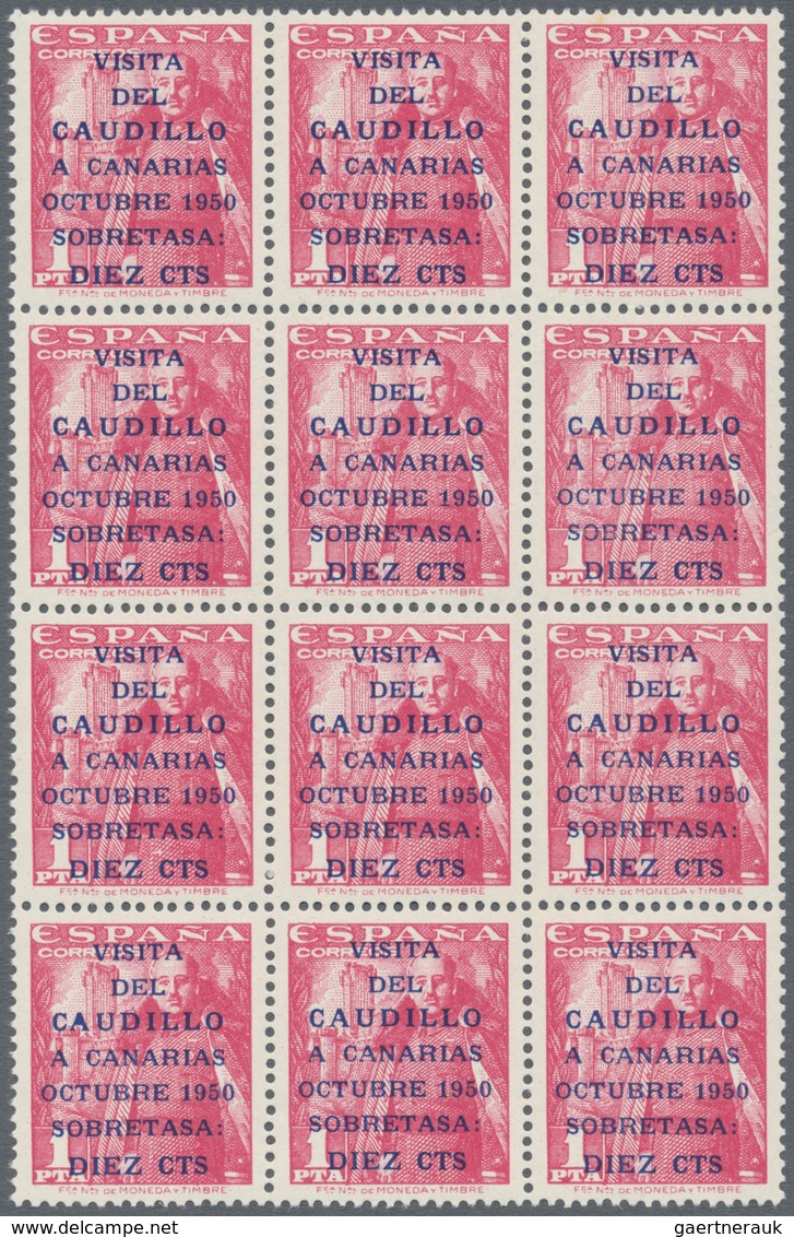 01688 Spanien: 1950, General Franco's Visit Of The Canary Islands 50c. Dark Lilac And 1pta. Carmine-rose W - Gebruikt