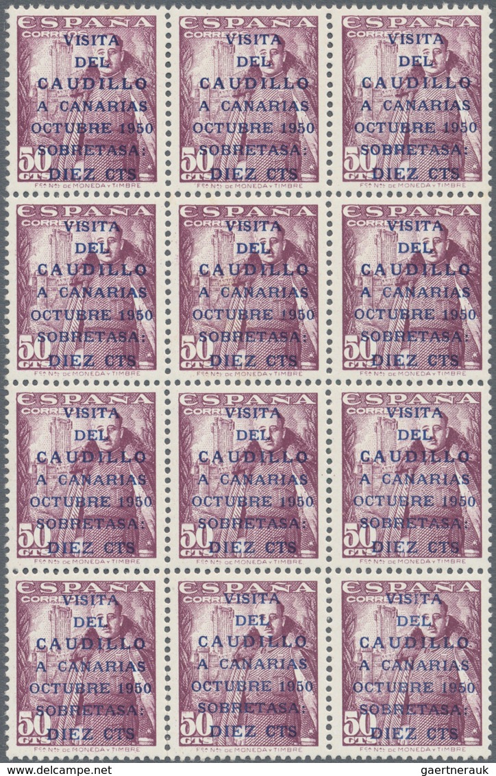 01688 Spanien: 1950, General Franco's Visit Of The Canary Islands 50c. Dark Lilac And 1pta. Carmine-rose W - Gebruikt