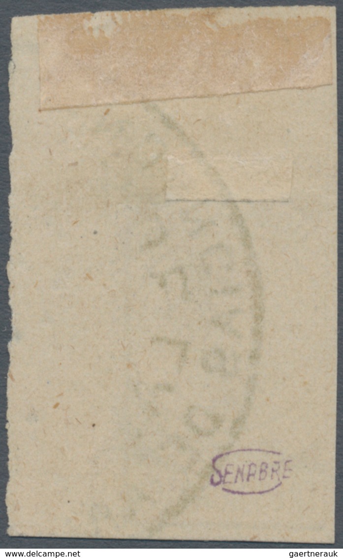 01698 Spanien - Carlistische Post: 1874, TRES CUARTOS Blue, Marginal Copy From The Upper Right Corner Of T - Carlistes