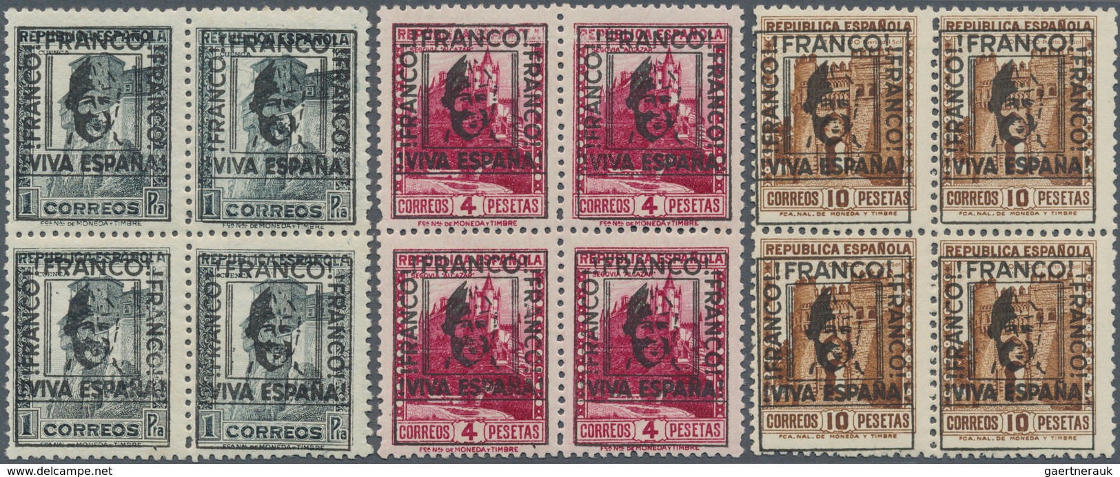 01700 Spanien - Besonderheiten: 1937, Caceres, 1pts. Grey, 4pts. Deep Carmine And 10pts. Brown, Not Issued - Sonstige & Ohne Zuordnung