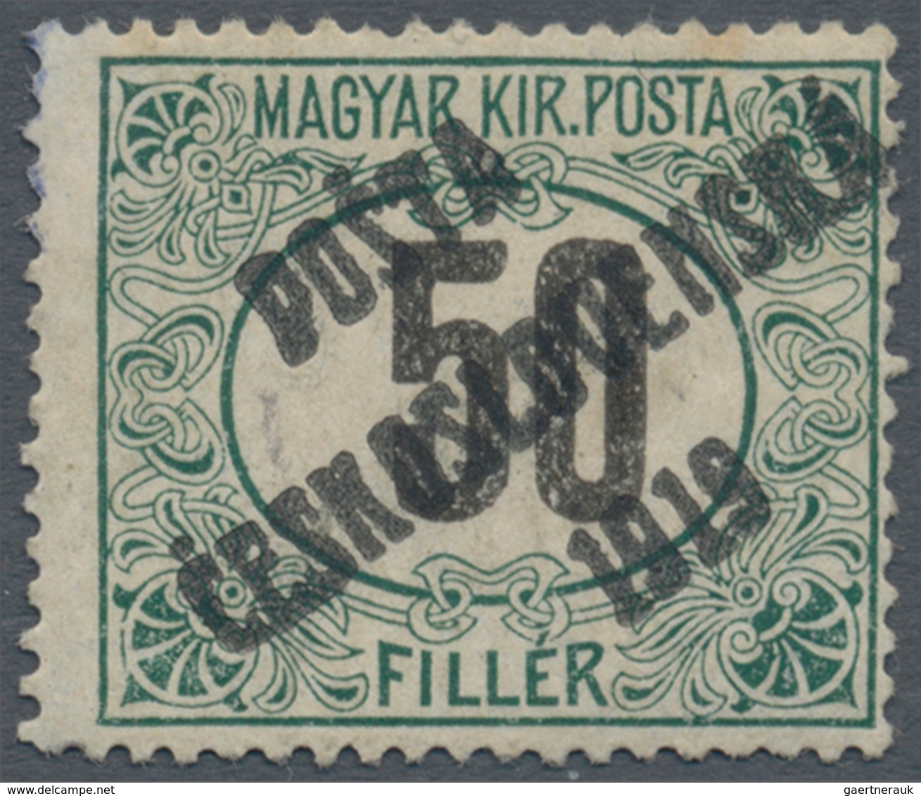 01718 Tschechoslowakei: 1919, "Posta Ceskoslovenska" Overprints, 50f. Green/black With Better Watermark, M - Covers & Documents