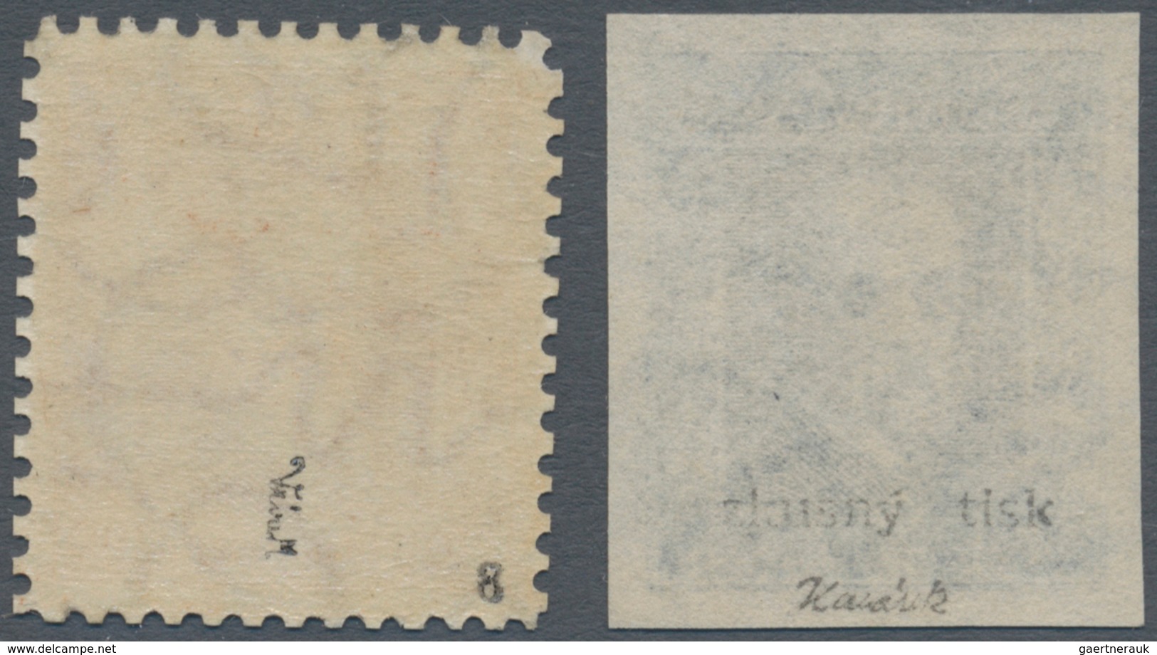 01721 Tschechoslowakei: 1923, 5th Anniversary Of Republic 200h.+200h. "Masaryk", Two Proofs In Issued Desi - Brieven En Documenten