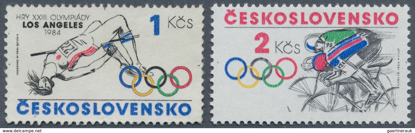01724 Tschechoslowakei: 1984, CZECHOSLOVAKIA, OLYMPIC GAMES LOS ANGELES, 1 Kcs UNISSUED Stamp For The Los - Briefe U. Dokumente