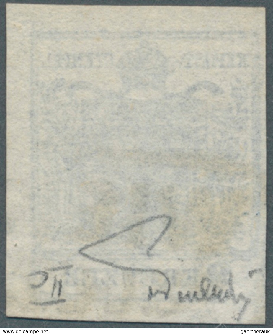 01815 Österreich: 1850, 9 Kreuzer Dunkelblau, Handpapier Type II C, Mit Großer Druckauslassung Der Linken - Ongebruikt