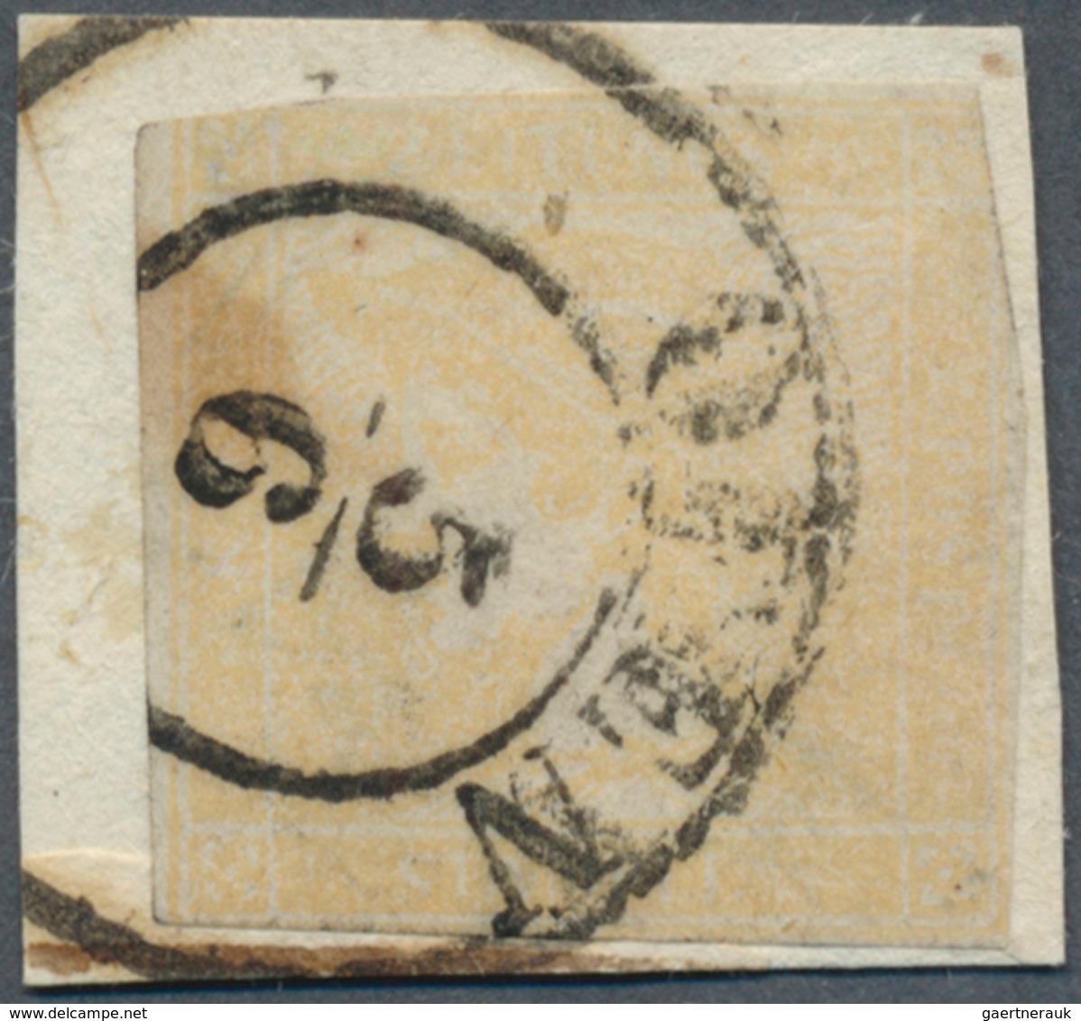 01822 Österreich: 1851, Zeitungsmarke 6 Kreuzer Braunorange, Type I B, Sogenannter "GELBER MERKUR", Entwer - Unused Stamps