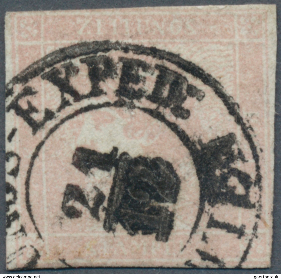 01824 Österreich: 1851, 30 Kr. Rosa In Type I B, Sogenannter "ROSA MERKUR" Mit Zentrischem K2 "ZEITUNGS-EX - Neufs