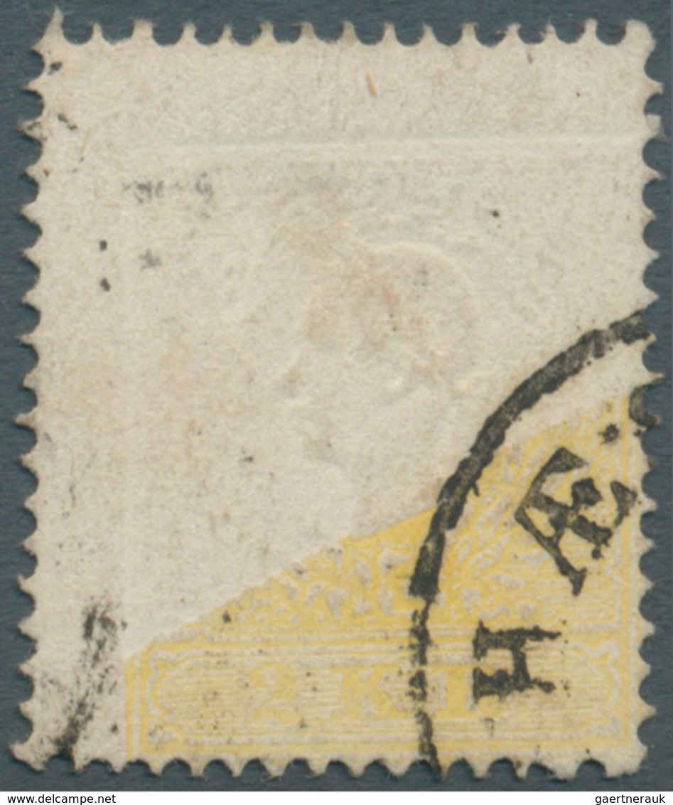 01826 Österreich: 1858/59: 2 Kr. Hellgelb, Type II, Mit Extrem Großem Druckausfall Von Nahezu 75 % Des Mar - Unused Stamps