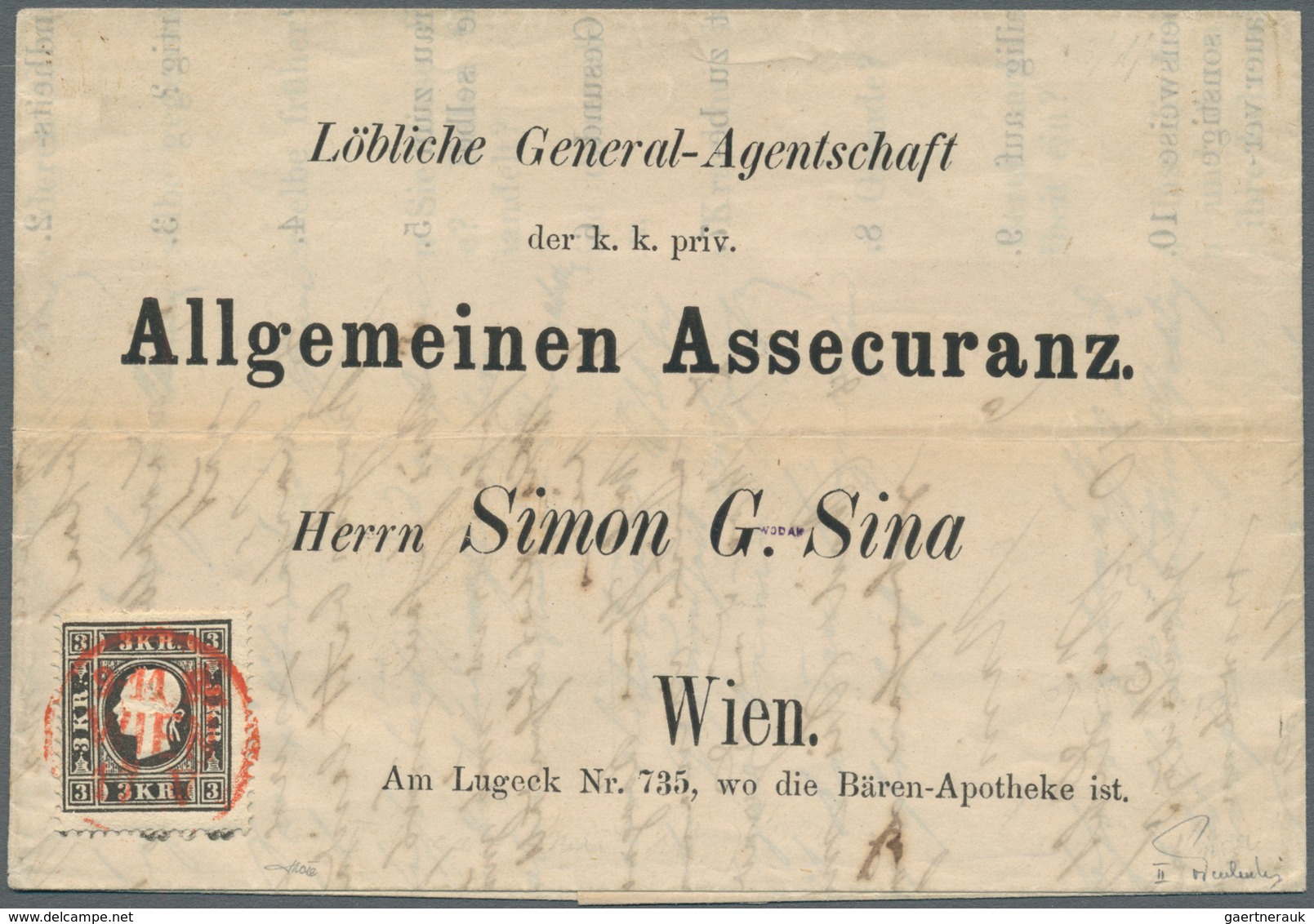 01830 Österreich: 1858/59, 3 Kr. Tiefschwarz, Type II, Kleiner Andreaskreuz-Ansatz Unten, Auf Vollständige - Unused Stamps