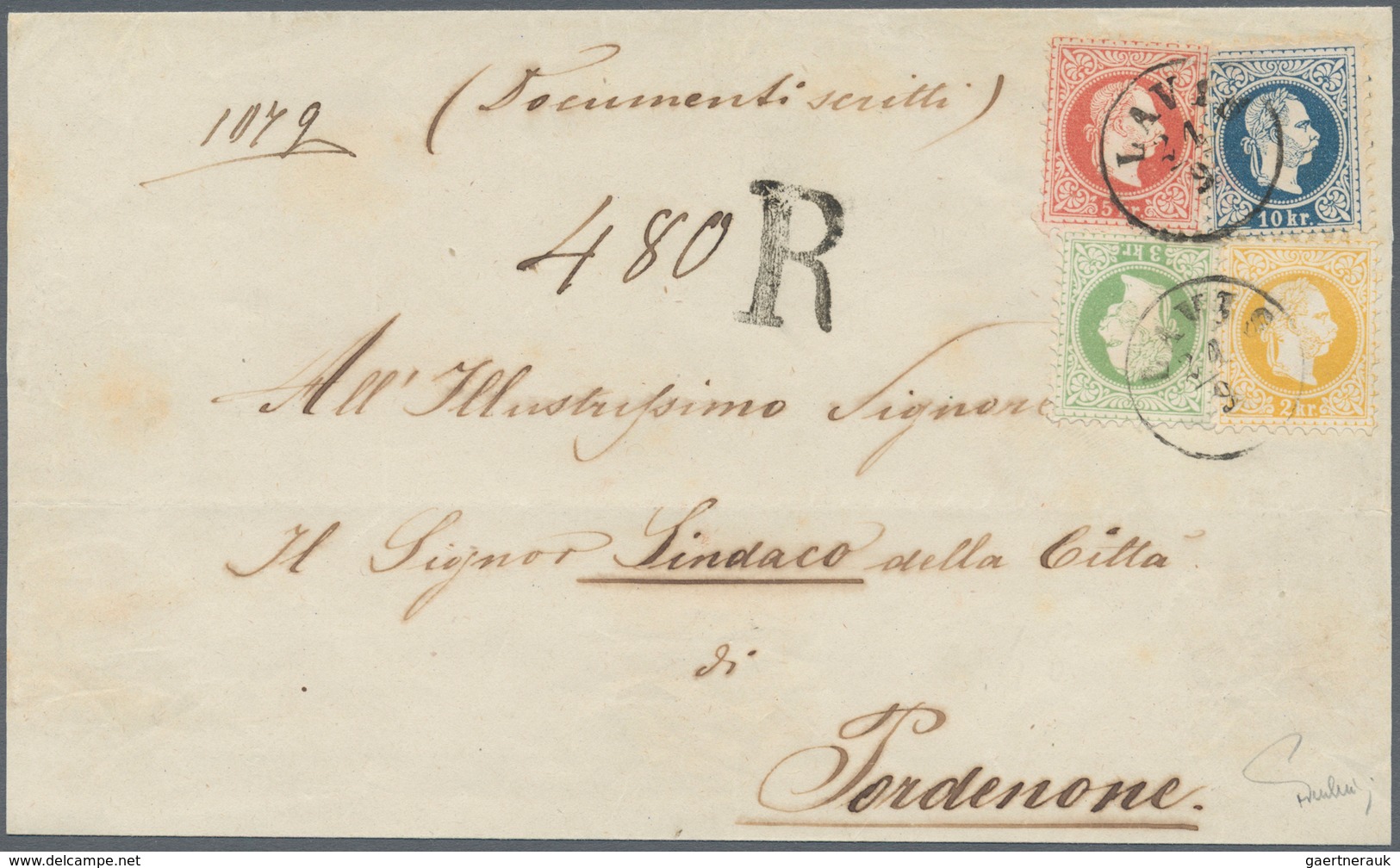 01843 Österreich: 1867, 2 Kr Gelb, 3 Kr Hellgrün, 5 Kr Rot (Type IIb) Und 10 Kr Tiefblau, Alle Marken Fein - Neufs