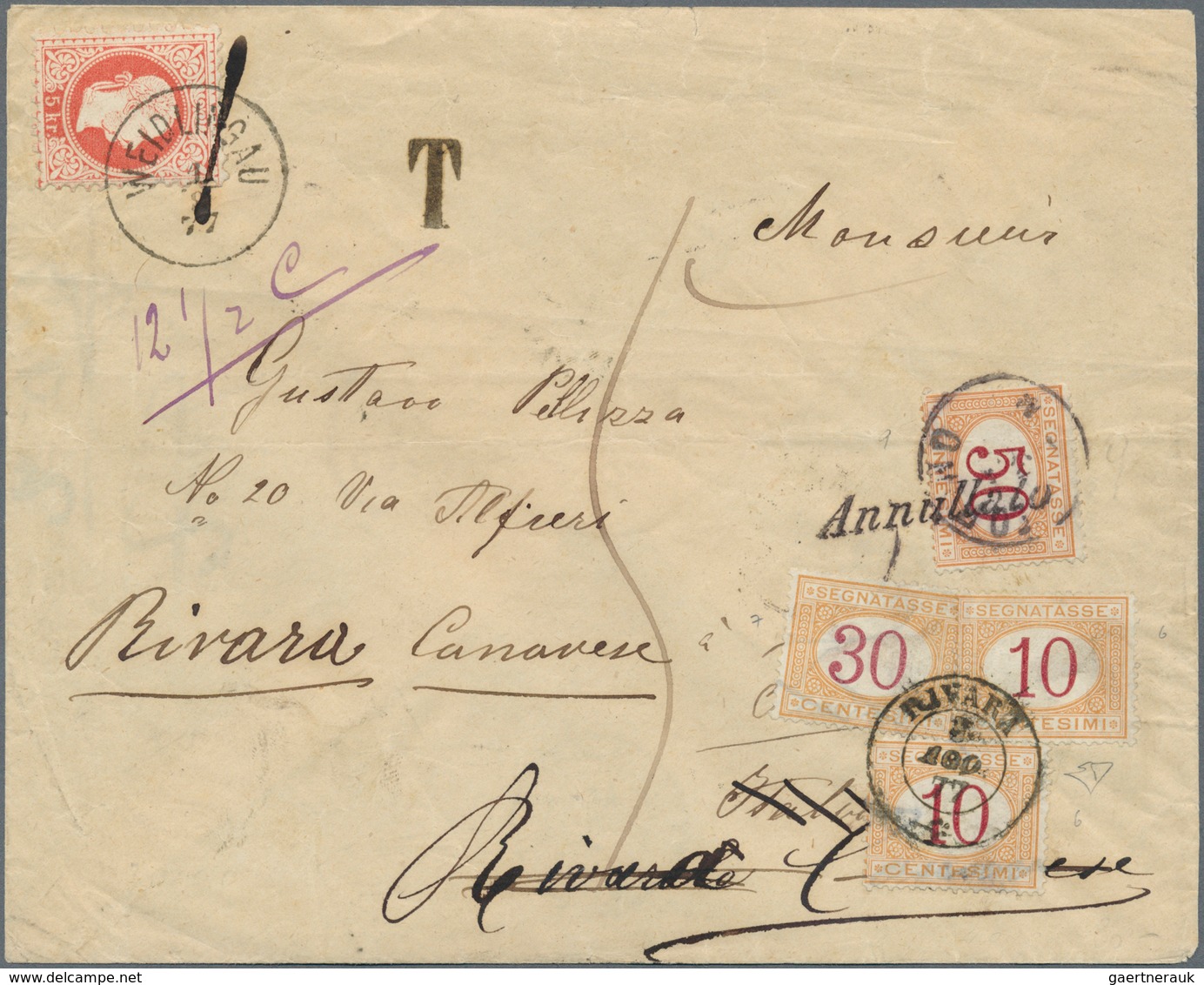 01845 Österreich: 1877, 5 Kr Rot, Feiner Druck, Entwertet Mit K1 WEIDLINGAU, 1/8 77 (Tintenstrich Auf Mark - Ongebruikt