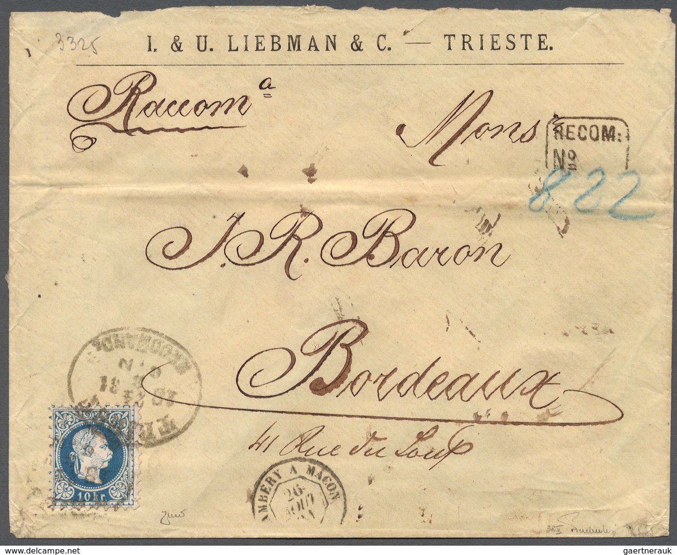 01847 Österreich: 1867, 25 Kreuzer Lilagrau, Feiner Druck, Zwei Exemplare Rückseitig Sowie 10 Kr. Dunkelbl - Ongebruikt