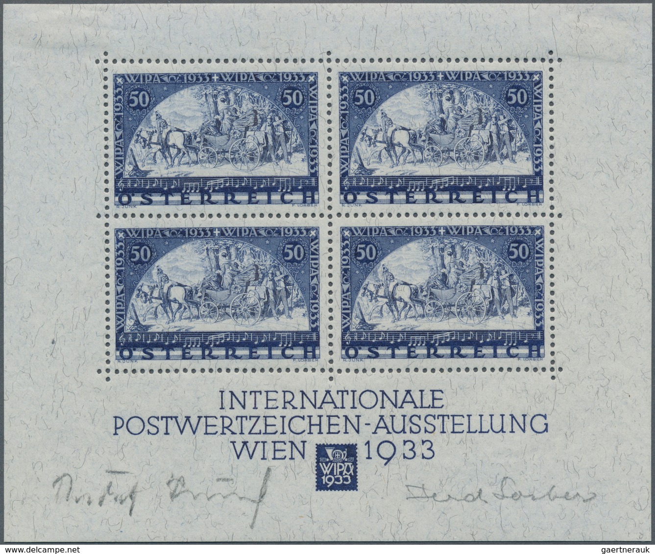 01854 Österreich: 1933, WIPA-Block, Ungebraucht Mit Dazugehörigem WIPA Originalumschlag, Block-Marken Post - Ungebraucht