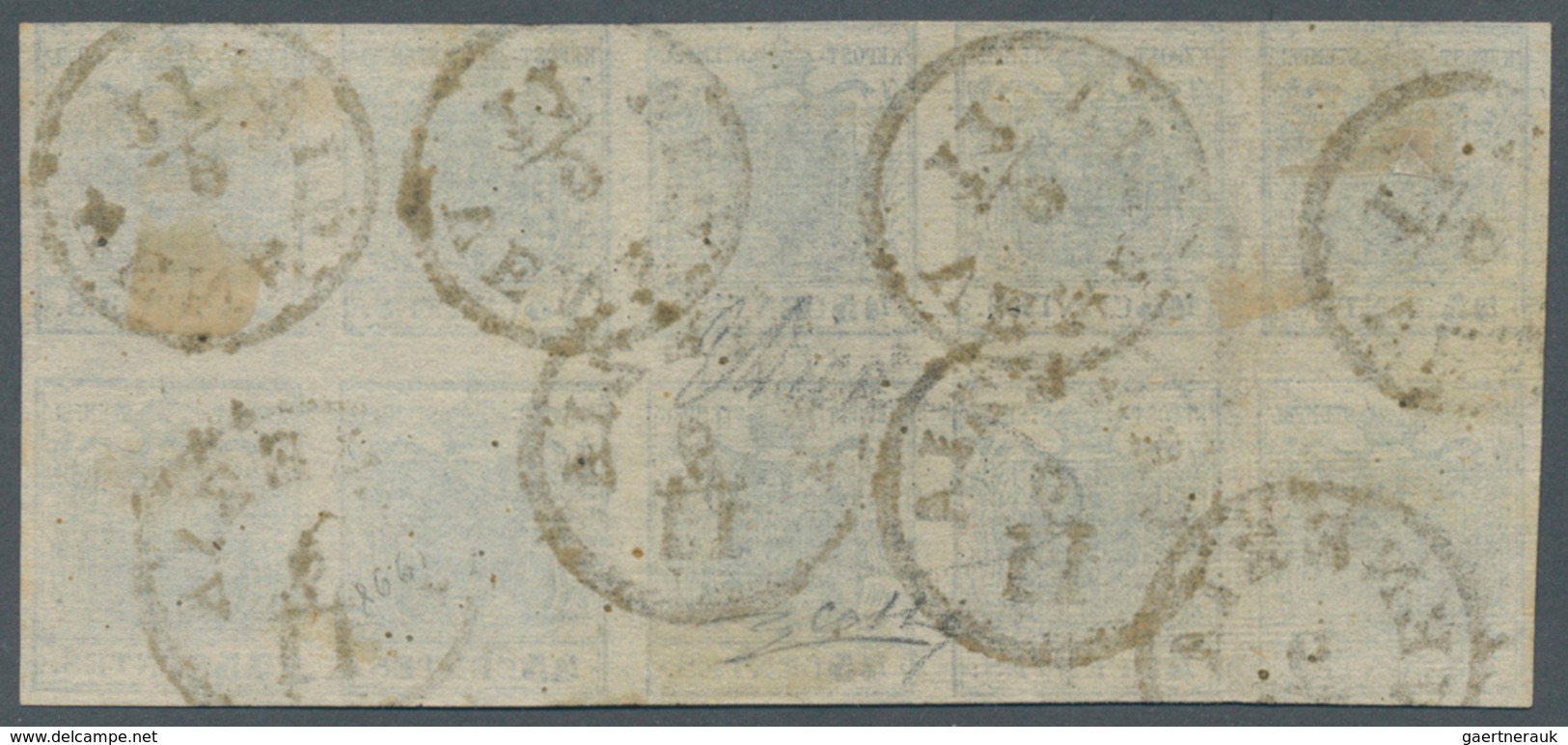 01878 Österreich - Lombardei Und Venetien: 1850: Zehnerblock Der 45 Centesimi Marke Der Seltenen Type I (S - Lombardije-Venetië