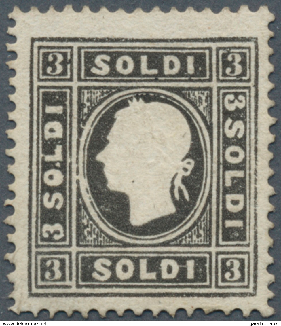 01887 Österreich - Lombardei Und Venetien: 1859, 3 Kr Schwarz, Type II, Gut Gezähnt Und Farbfrisch, Voller - Lombardo-Venetien