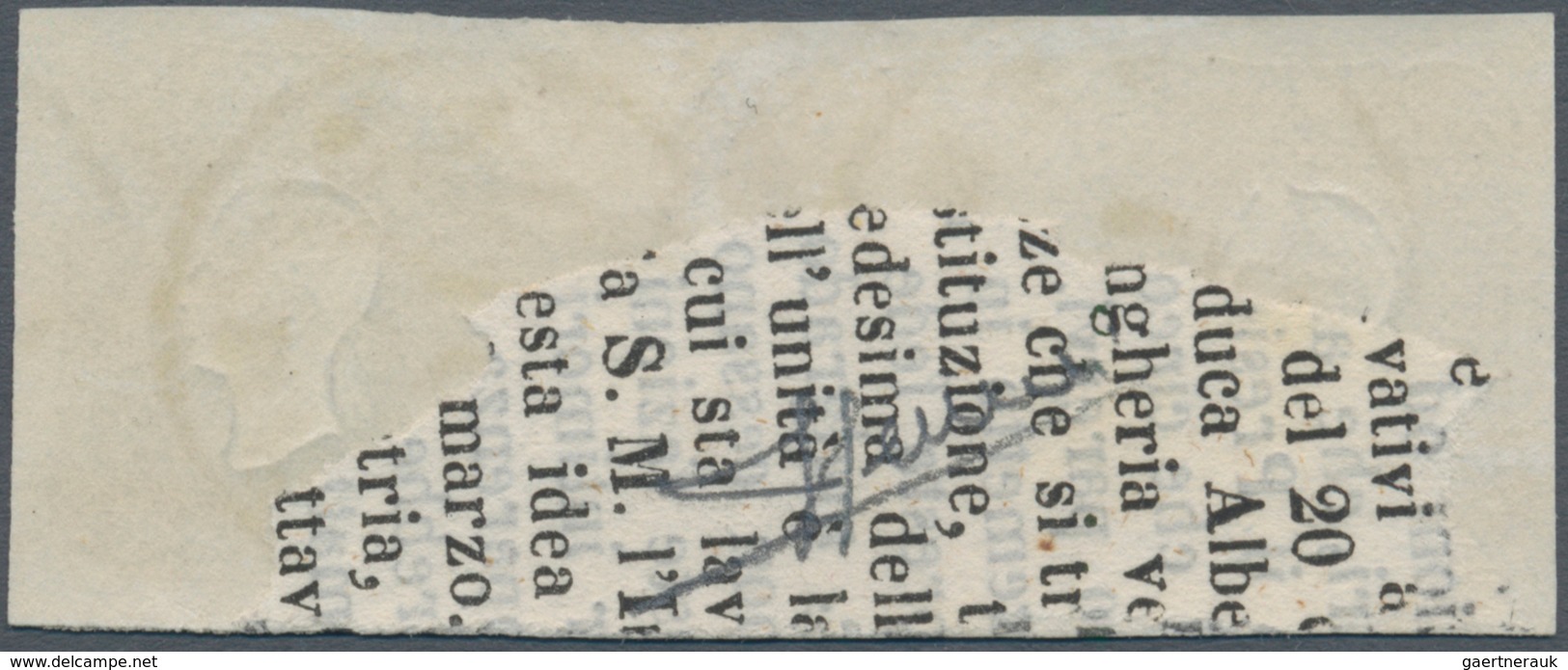 01891 Österreich - Lombardei Und Venetien: 1861, (1,05 S) Grau Zeitungsmarke, Waagerechtes Paar Von Der Dr - Lombardy-Venetia