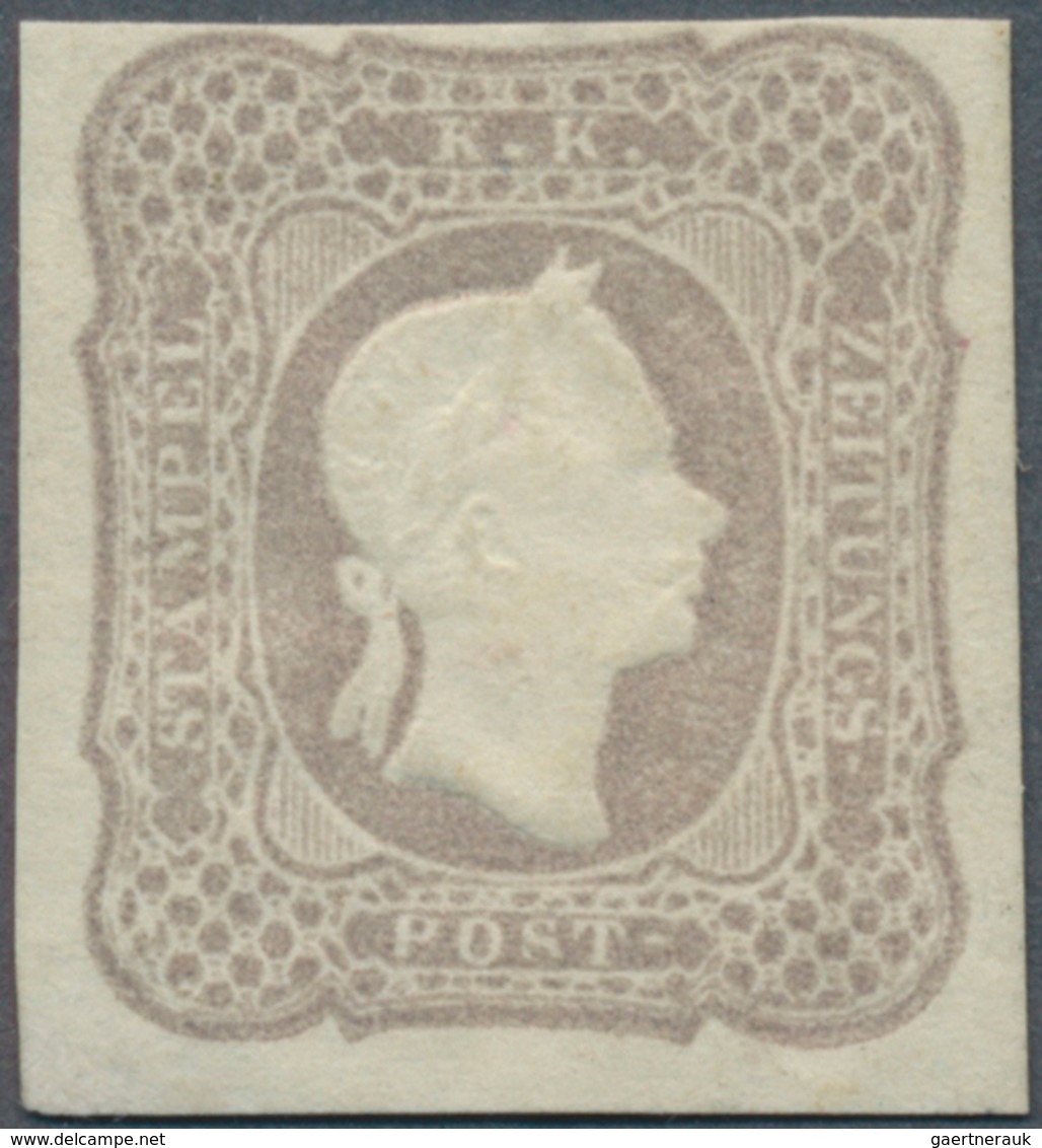 01897 Österreich - Lombardei Und Venetien - Zeitungsmarken: 1861, Österreich, (1,05 S) Rosagrau (grigio Ro - Lombardije-Venetië