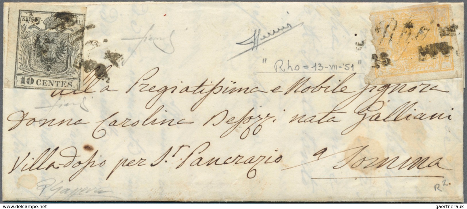 01911 Österreich - Lombardei Und Venetien - Stempel: 1850: RHO, Gut Lesbarer Schreibschriftstempel (Sasson - Lombardo-Vénétie